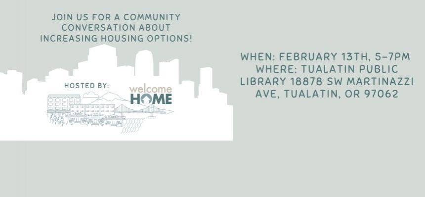 Community Conversation about Increasing Housing Options, Hosted by Welcome Home